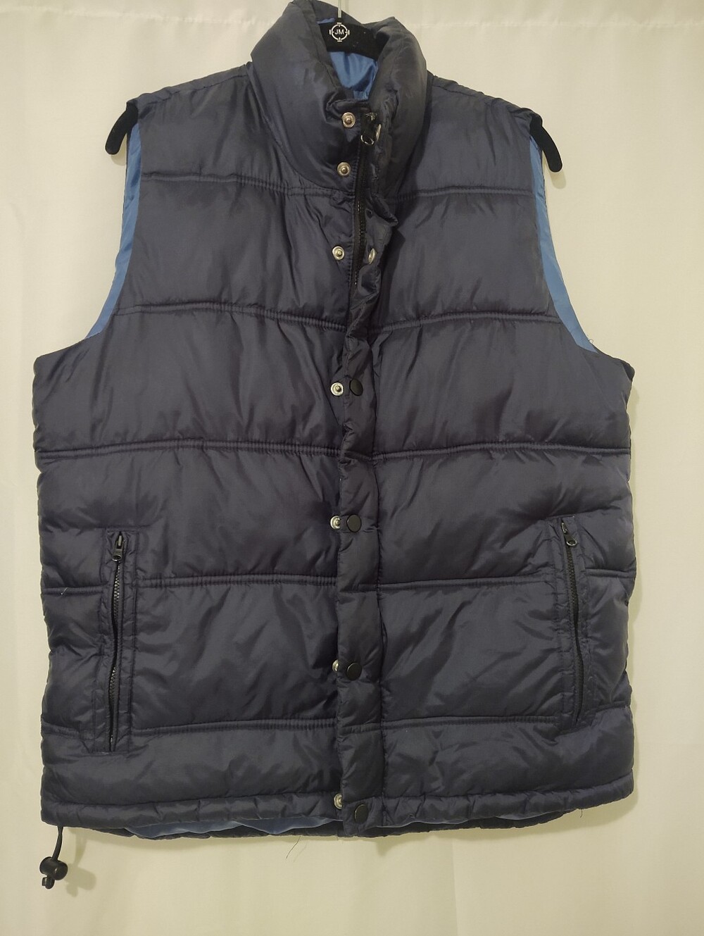Old Navy Men's Navy Insulated Puffer Vest Coat Full Zip Stand-Up Collar Size SM